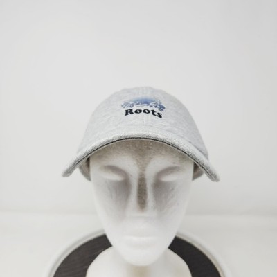 Roots Hat Cap Baseball Strap Back One Size Gray Mens Beaver Logo Jersey