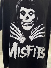 MISFITS Official T Shirt Punk Band Tee Skull Graphic Black  White - Medium New