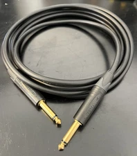 Super Noiseless Guitar & Instrument Cable Handmade in the US TS 1/4 Male 9ft 8in