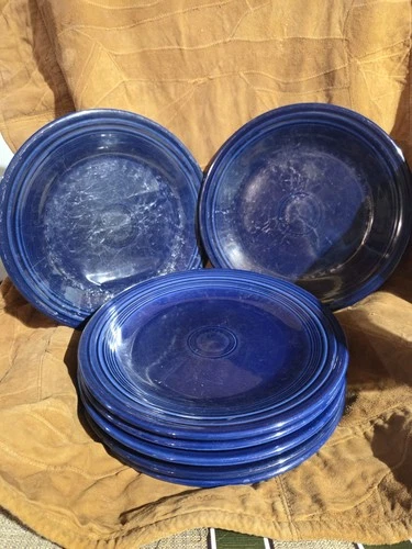 Fiesta Ware Cobalt Blue 10.5 In.  Dinner Plates X6