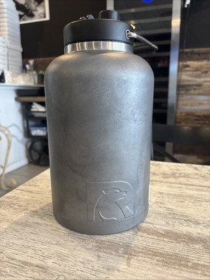 RTIC 1 Gallon Jug Water Stainless Steel Tumbler Rambler Charcoal w carry case
