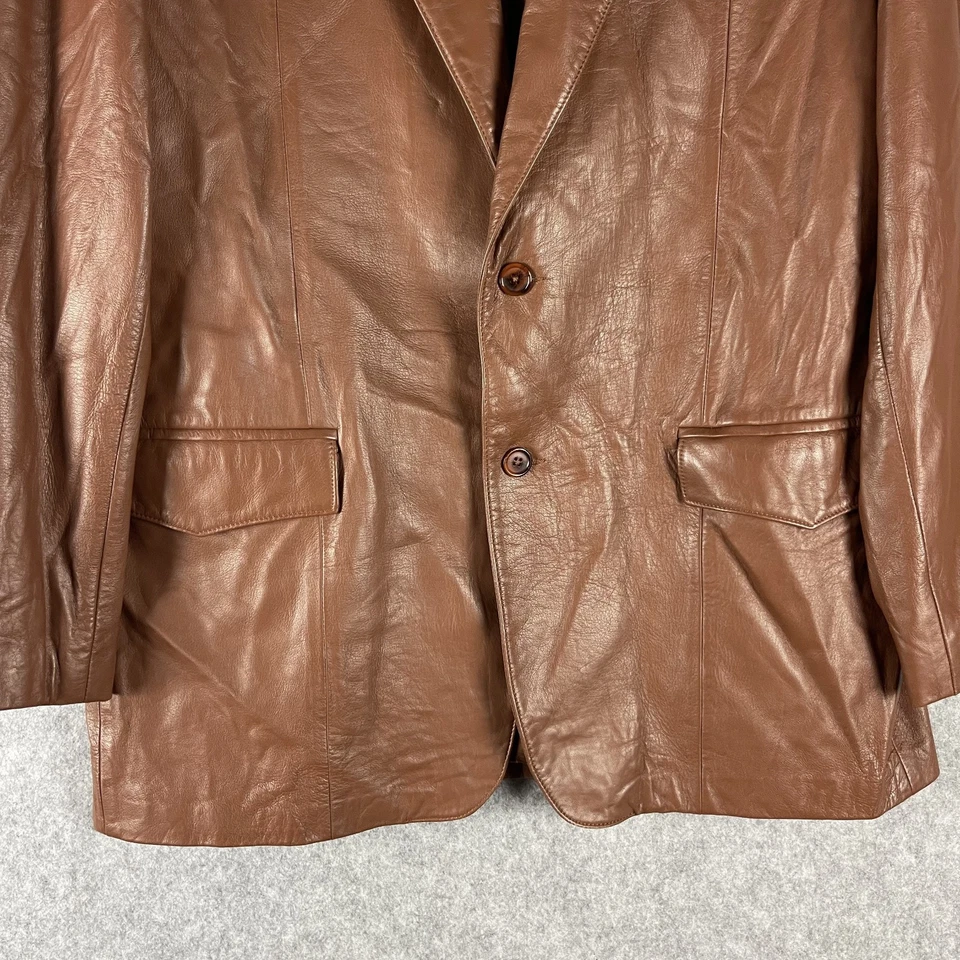Blazer de cuero vintage Scully abrigo deportivo chaqueta para hombre 46L marrón vaquero occidental Foto 3 de 4
