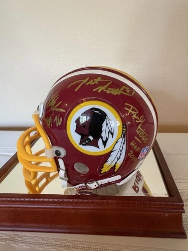 4 Washington Redskins Signed Mini Helmet - JSA COA - NFL Gibbs, Monk, Grimm +1