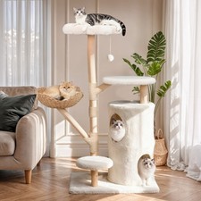 Premium Wood Multi-Level Large Cat Tree Big Cat Tower Condo House Furniture Bed