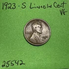 1923 S Lincoln Wheat Cent / Penny 1c Vg Very Good See Pictures