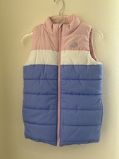 Puma Puffer Vest Pink and Blue Womens Med 10/12 Excellent