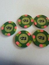 20 Paulson Classics Top Hat & Cane $25 Clay Poker Chips- Great Condition 