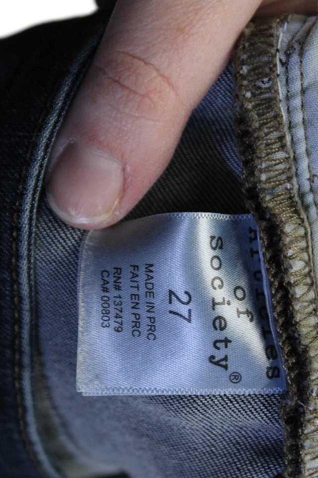 Pantalones de mezclilla Articles of Society para mujer ajustados al tobillo azul oscuro tiro medio talla 27 Foto 4 de 4