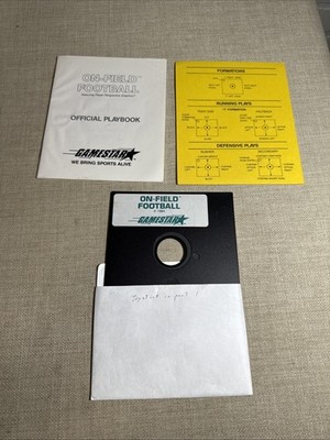 1984 On Field Football Game Disk for Commodore 64 5.25 Floppy Disk With Manual