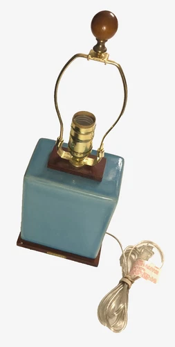 Ralph Lauren Home Porcelain Ceramic Table Dresser Lamp Aqua Blue 2017 Crazing