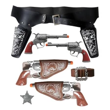 Western Gun Holster Tooled Cowboy Belt