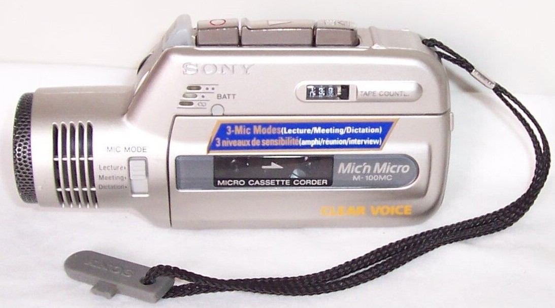 Sony WALKMAN M100MC Microcassette RECORDER REC Tape Player VOR 100 MC