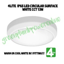 4lite By Ansell LED Wall/Ceiling Bulkhead White 13W 1300lm CCT Colour Switchable