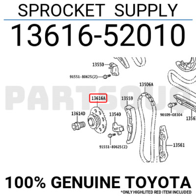 1361652010 Genuine Toyota SPROCKET SUPPLY 13616-52010 | eBay