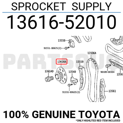 の 1361652010 Genuine Toyota SPROCKET SUPPLY 13616-52010 | eBay