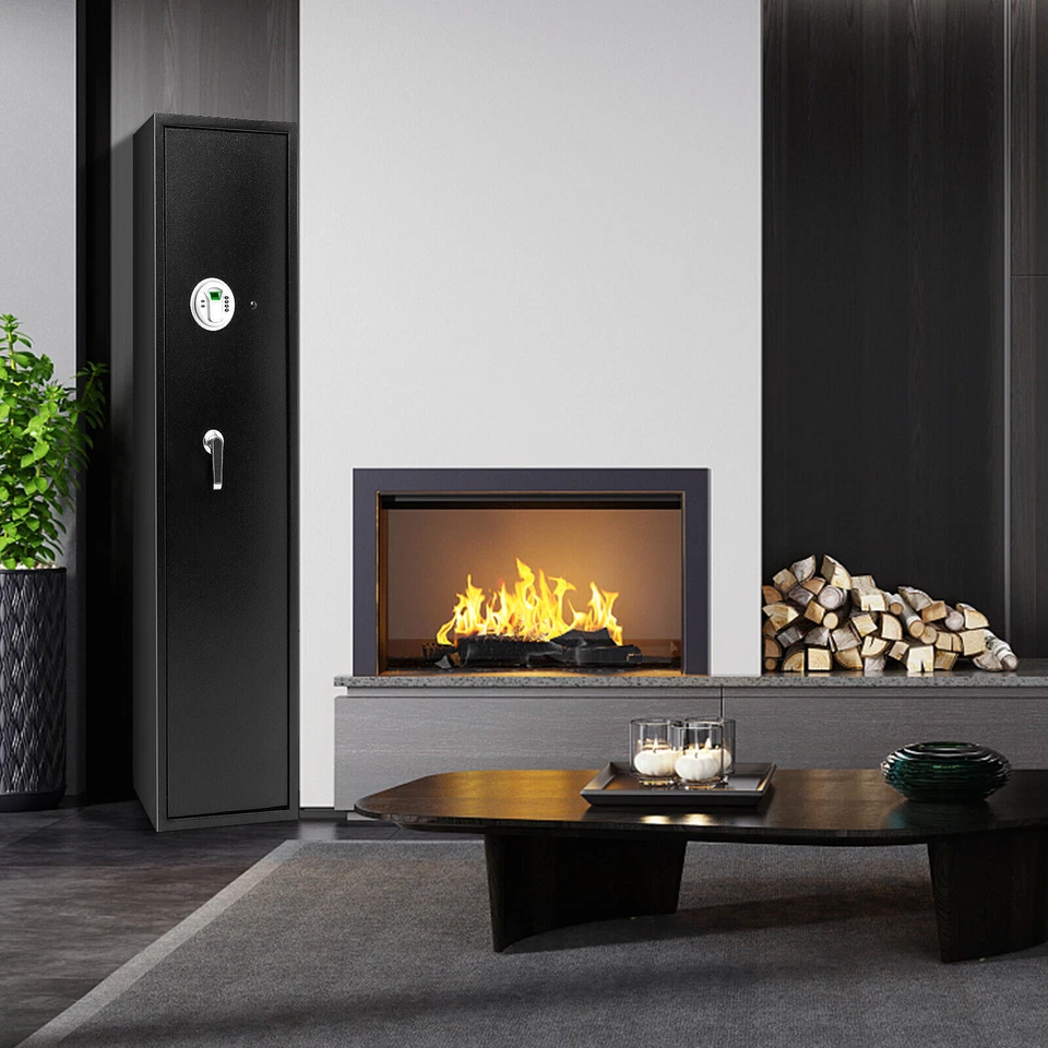 5-Rifle Gun Safe Long Heavy Duty Gun Cabinet Biometric Large Gun Safes - Image 3 of 4