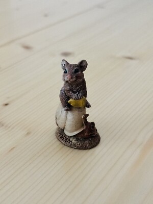 Cairn- Timothy Wolfe  Tardy  Forest Mouse On Snail 2  Clay Sculpture - New/Box