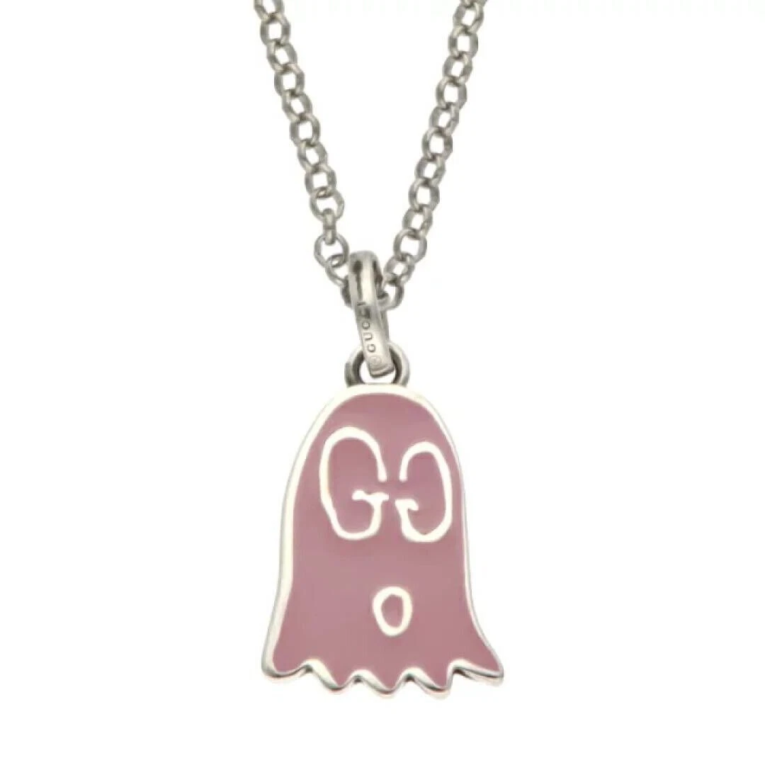 Pink gucci ghost necklace deals