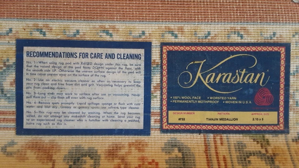 Alfombra Karastán 2,10 X 5 Lana Crema Medallón Tianjin - 732 Foto 2 de 4