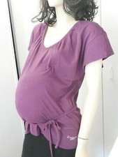 Tunique de grossesse manches courtes coton bio T 1 violet Cherry on the cake