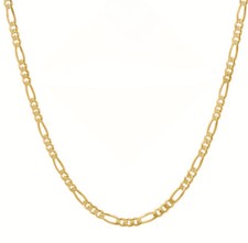 REAL Italian Sterling Silver Figaro Link Chain Necklace - 6 Lengths UNISEX