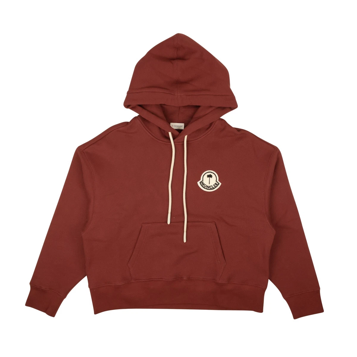 NWT MONCLER GENIUS X Palm Angels Burgundy Logo Hoodie Sweatshirt