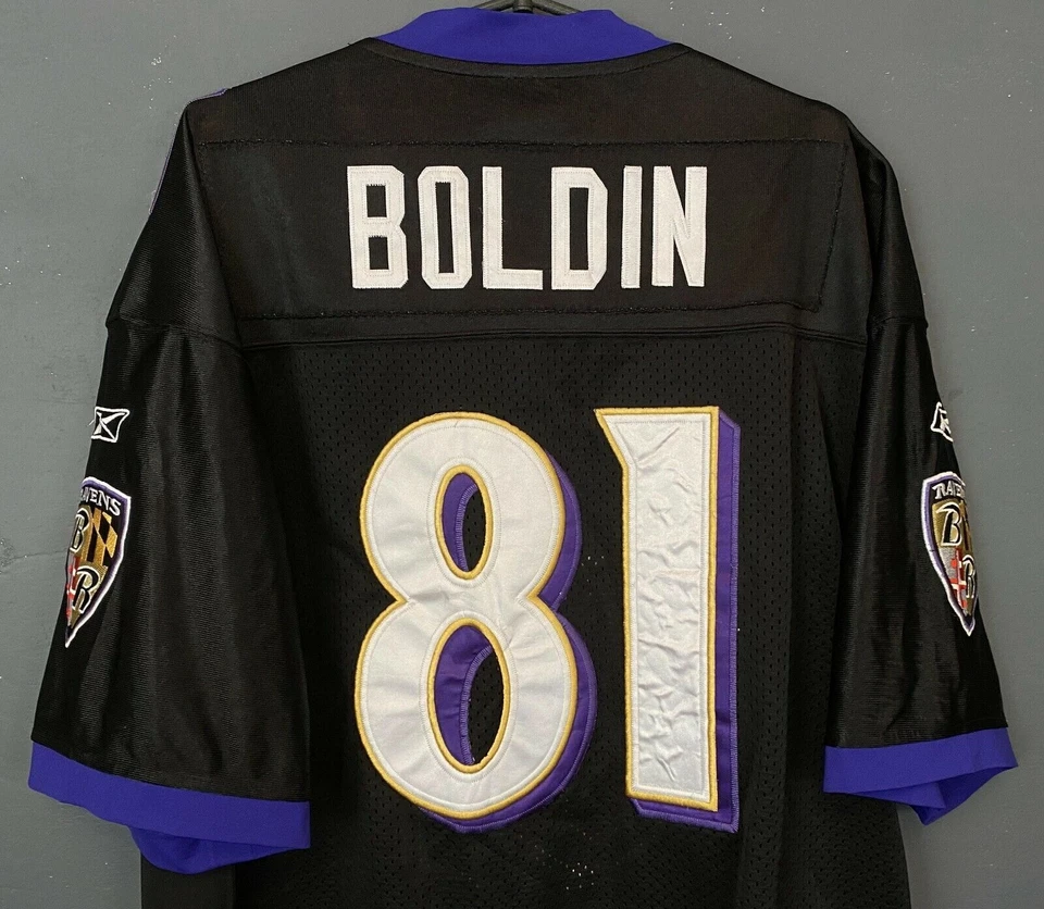 男式 ANQUAN BOLDIN #81 巴尔蒂莫尔乌鸦队 NFL 足球衬衫球衣尺寸 2XL XXL — 第 4/4 张图片