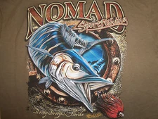 Nomad Sportfishing Fish Lures Green Graphic Print T Shirt - M
