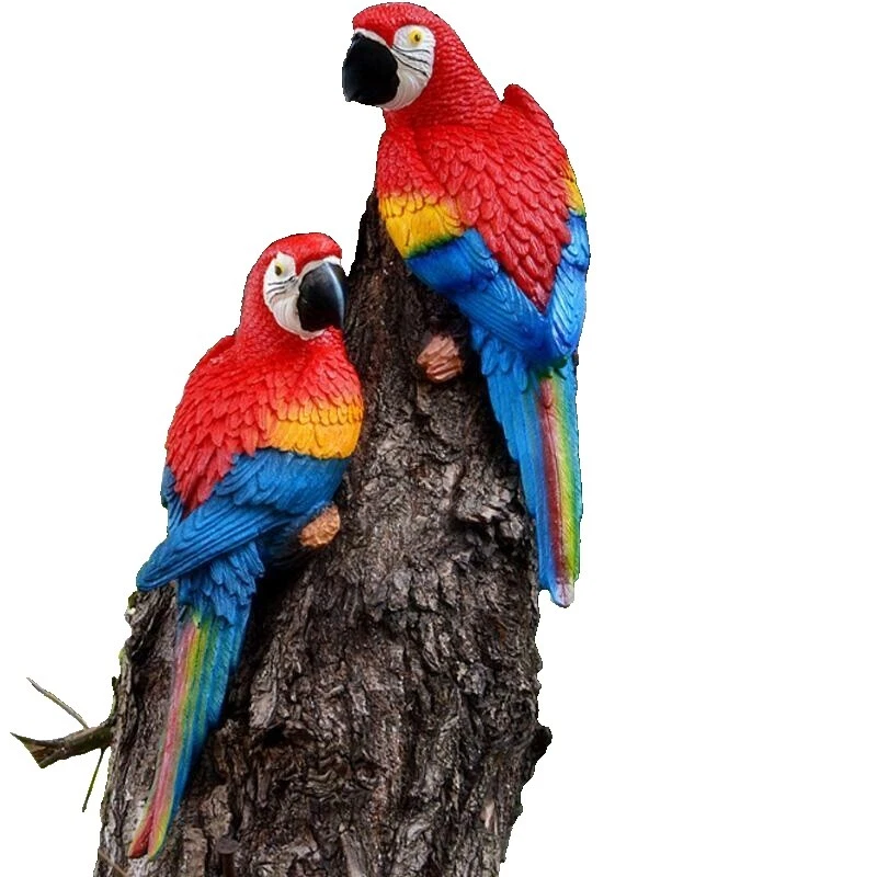 Pájaros y pajareras esculturas al aire libre en miniatura