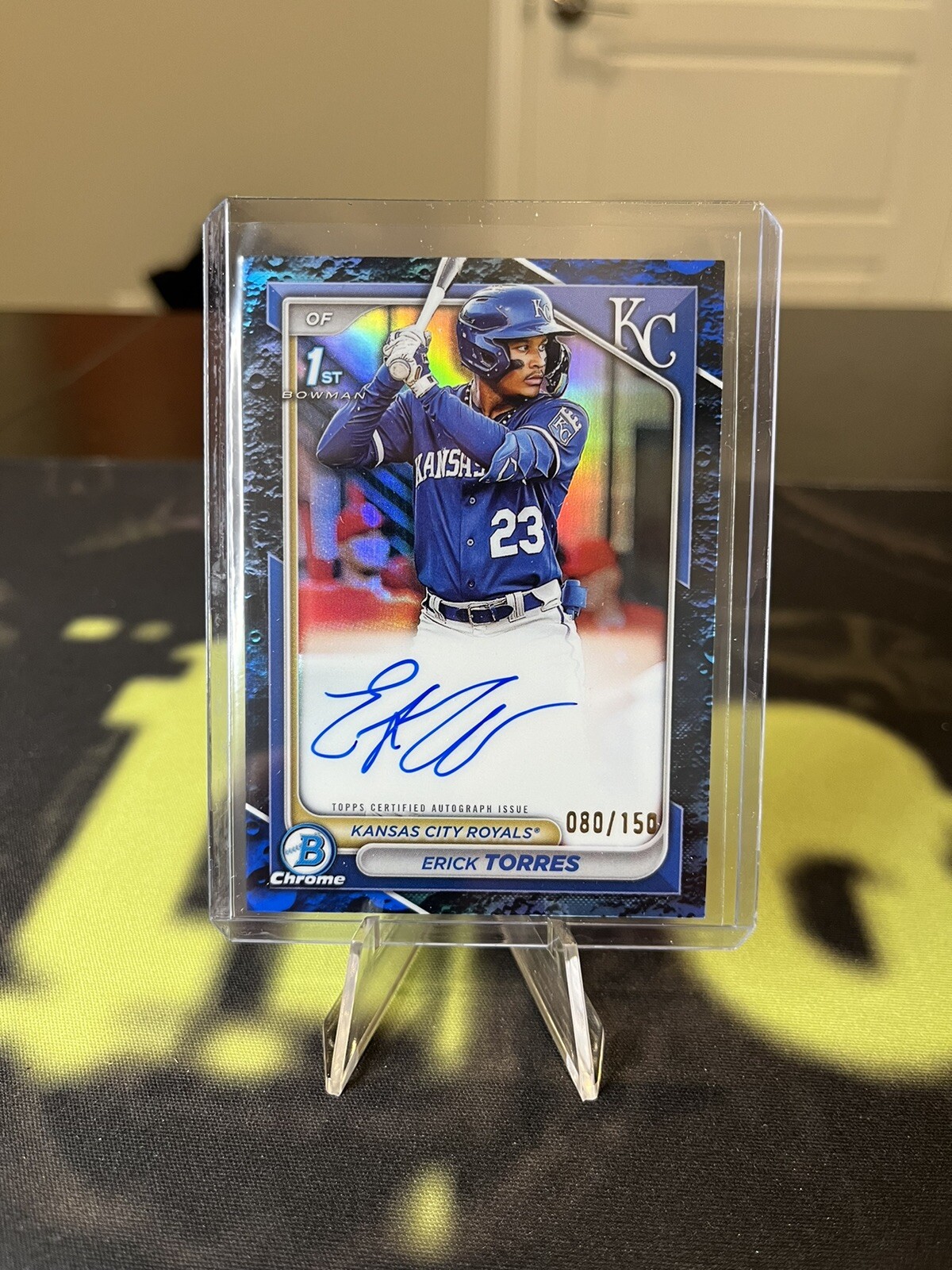 2024 BOWMAN CPAET CHROME PROSPECT AUTO BLUE LUNAR REFRACTORS ERICK TORRES /150