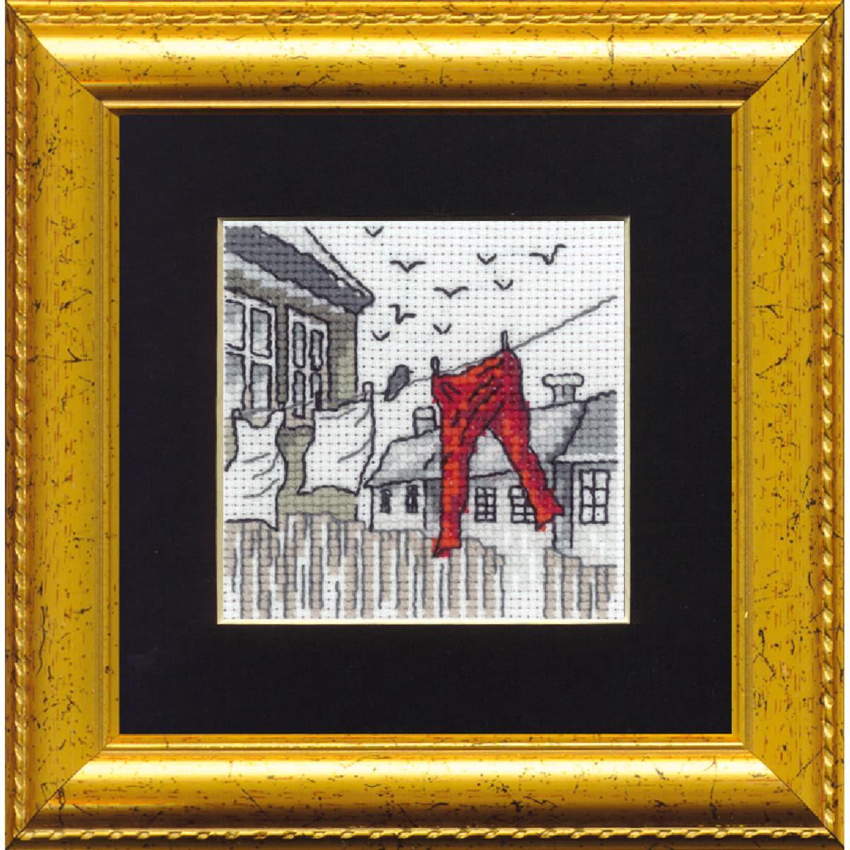 Permin counted cross stitch kit ""Laundry"", 11x11cm, DIY, 14-8411