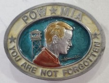 PoW MiA You Are Not Forgotten Vintage Military Belt Buckle Made in USA 1987 C J