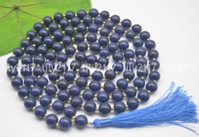 Blue Lapis Lazuli Tibetan Buddhist 108 Prayer Beads Mala Necklace 6/8/10/12mm