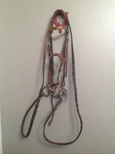 Light Oil Horse English Bridle with copper port chain bit 5" hinge - Dressage