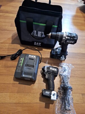 Flex FXM202-2B 24V Brushless 2 Tool Combo Kit Hammer Drill