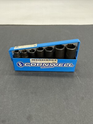 Cornwell Tools Deep SAE 3/8 Drive Impact 7-Pieces 3/8 -3/4  6-point STI-227LLS