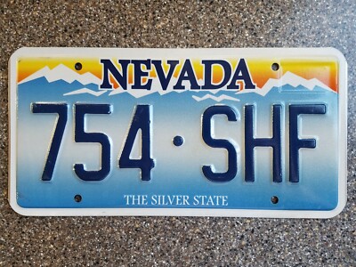 2010 Nevada NV License Plate 754 SHF