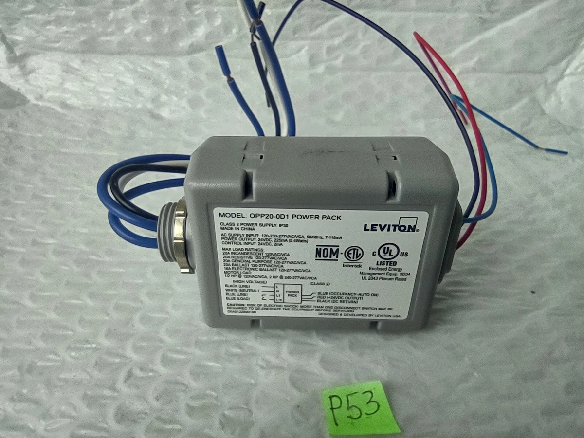 OPP20D2 Leviton Occupancy Sensor Power Pack Auto On, 54 OFF