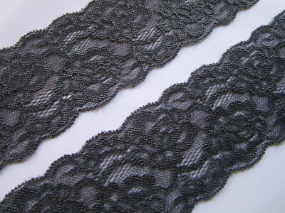 5 METER SPITZE elastish Borte Grau Lace 6cm Breit Elegante FC 0620