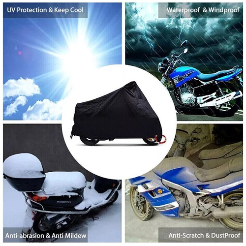 L-XXXL Heavy Duty Motorcycle Moped Bike Cover Waterproof Outdoor Rain Protector - Picture 10 of 16