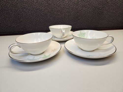 Lot Of 3 Vintage China Harmony House Snowflake Cup And Saucer Set Japan - Picture 2 of 6