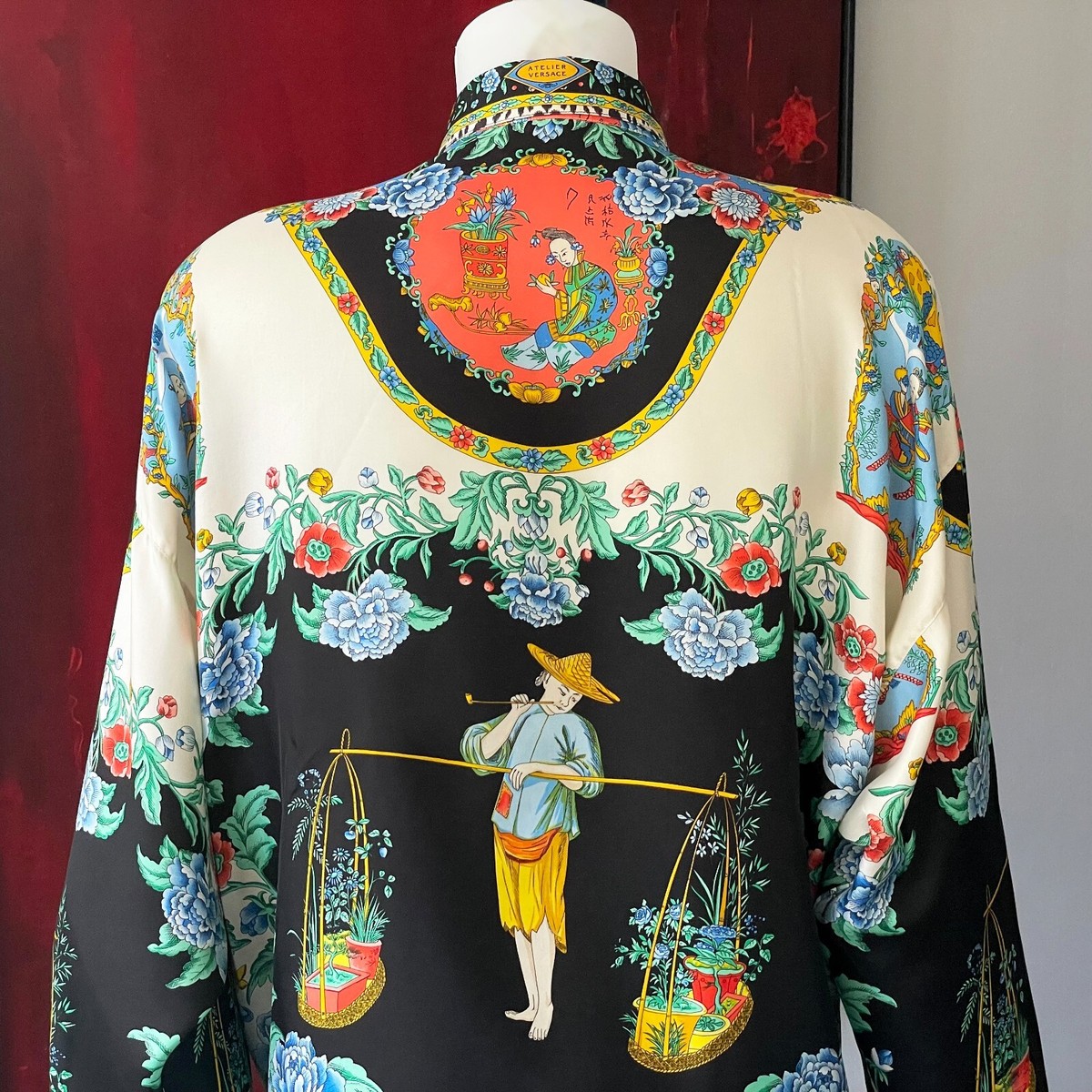GIANNI VERSACE silk shirt The Chinese Gardener print size 52 from