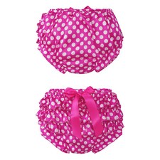 Newborn Baby Girl Ruffled Polka Dots Bloomers Infant Bowknot Decor Briefs Shorts
