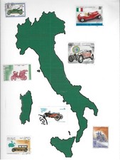 feuille  21 / 29.7 VOITURES ITALIE  TIMBRES