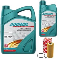 MotoröL Set Addinol 0W-30 Giga Light 6 Liter + ÖLfilter FüR Mercedes A-Klasse