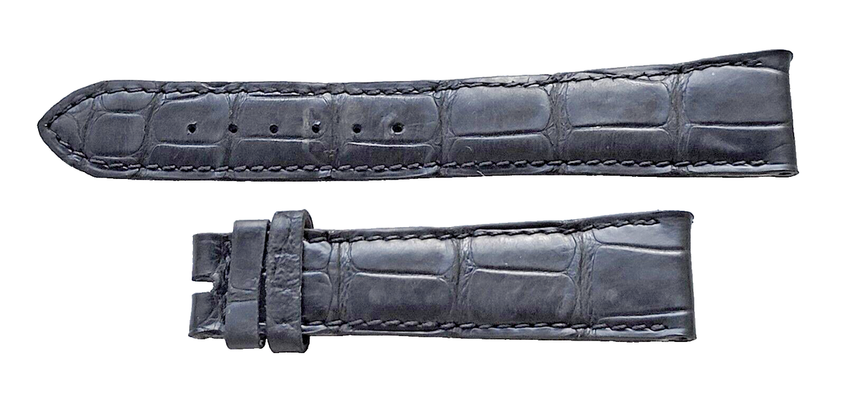 Authentic Patek Philippe Geneve Black Leather Watch Strap 20/16mm