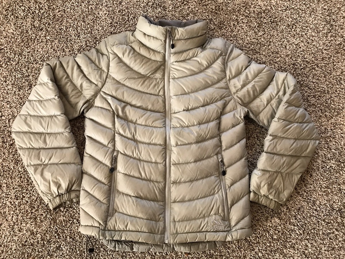 Bean Ultralight 850 Down Puffer Jacket White 276549 Size