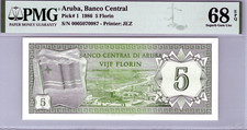 Aruba 5 Florin 1986 Pick# 1 PMG 68 Superb Gem UNC EPQ