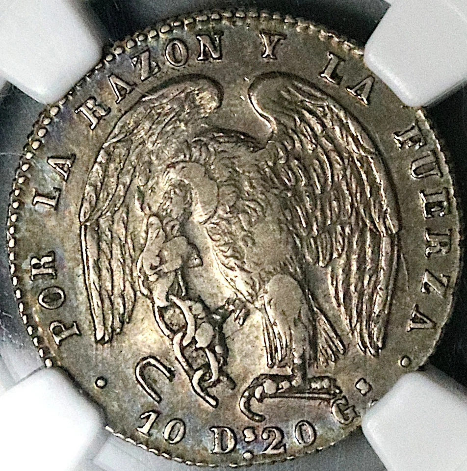 1834 NGC XF 45 Chile 2 Reales Condor Bird Silver Coin (25030301C) - Image 2 of 4