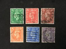 GB 1941-1942 SG485-490 KING GEORGE VI FULL SET 6 PALE LIGHTER SHADES - USED KGVI